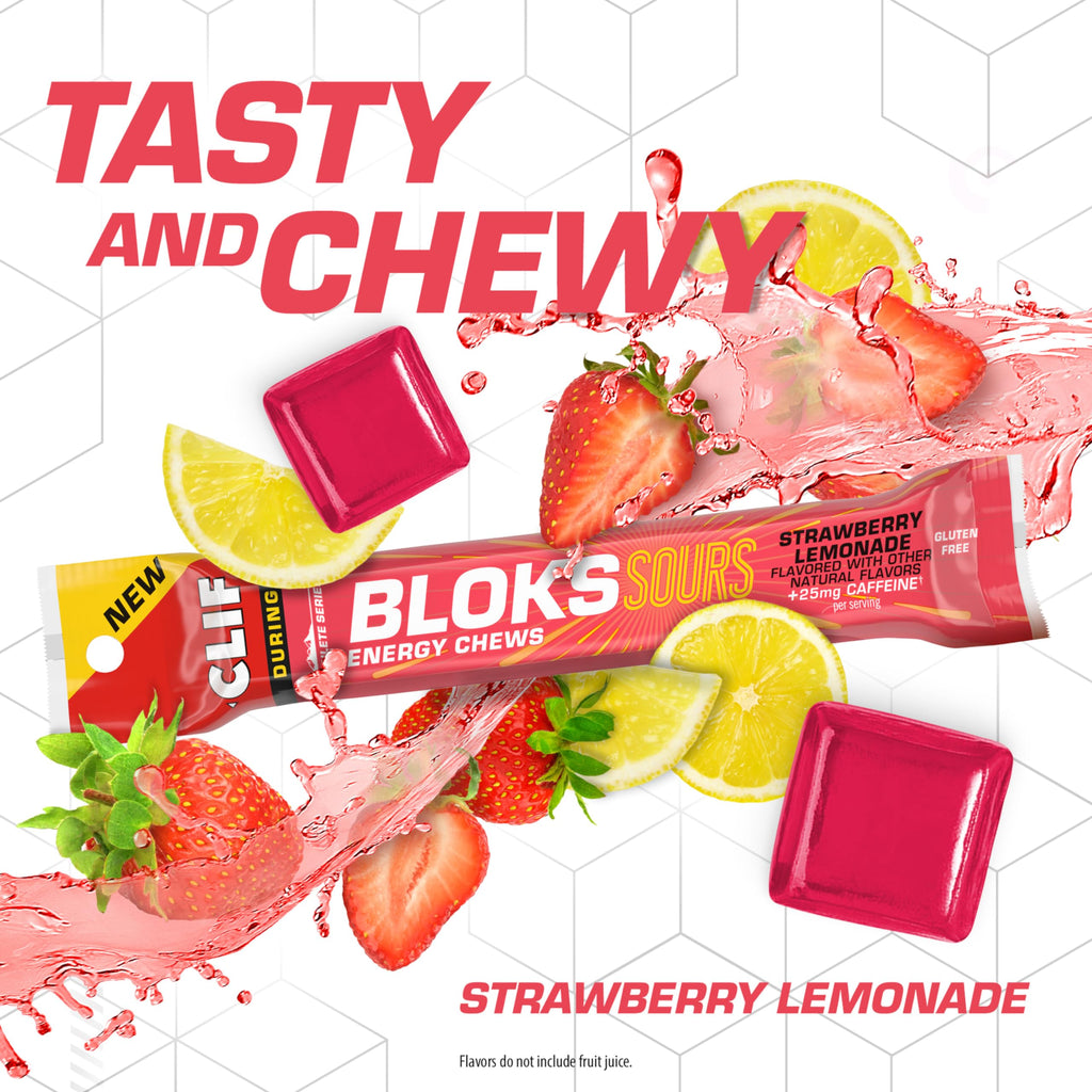 CLIF BLOKS Sour Strawberry Lemonade con Cafeína