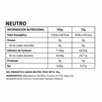 Scientiffic Gel Plus Max 50 Neutro - información nutricional