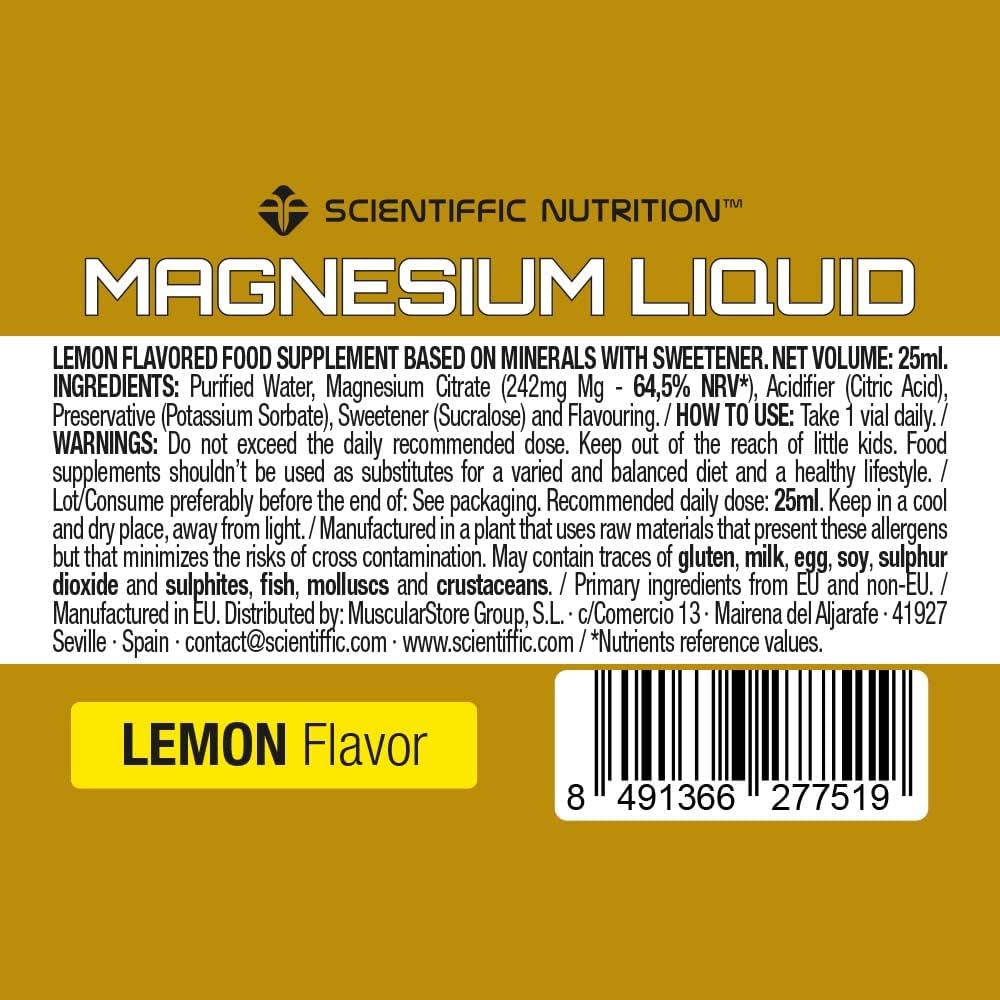 Scientiffic Magnesium Liquid - información nutricional
