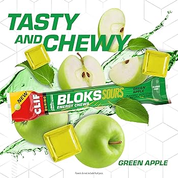 CLIF BLOKS SOURS Energy Chews – Sour Green Apple