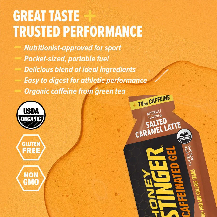 Honey Stinger Salted Caramel Latte Caffeinated Energy Gel