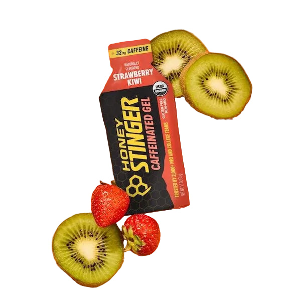 Honey Stinger Strawberry Kiwi gel con cafeína ciclismo
